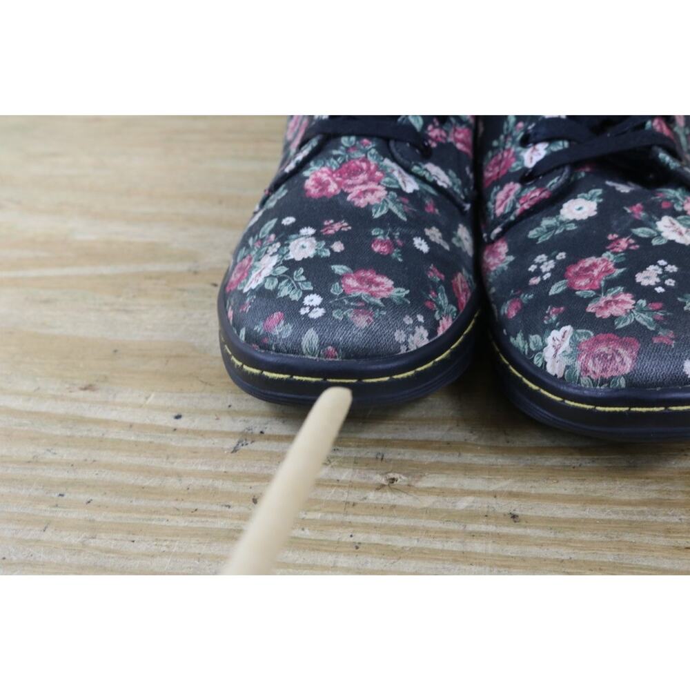 Doc Dr Martens Boots Womens 9 Black Floral Canvas Hackney High Tops Lace Up - Picture 9 of 10